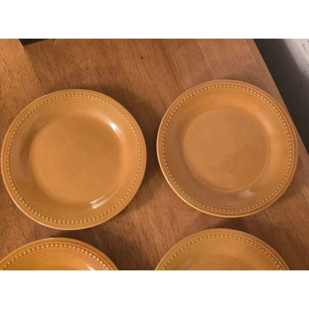 Pier 1 Spice Route Ginger Dinnerware Set 16 Pc Beaded Stoneware Service for 4 NO
